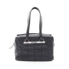 Chanel Chocolate Bar Grained Calf Shoulder Bag Women Black One Size