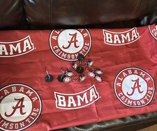 Alabama Crimson Tide Shower Curtain with matching Shower Curtain Hooks