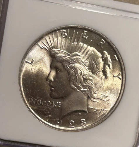 1923 Silver Peace Dollar NGC MS 64 Luster Strong Strike -with Contact Marks