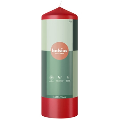 8717847203335 Bolsius Świeca pieńkowa 200/68 Essentials Delikatna Czerwień Bolsi