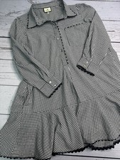 Womens TUCKERNUCK  Black And White Gingham Shirt Dress XL