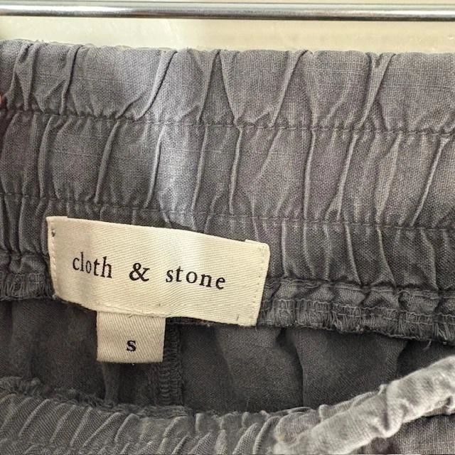 Pantalones de tela y piedra para mujer pequeños grises Tencel jogger cintura elástica informales Foto 3 de 4