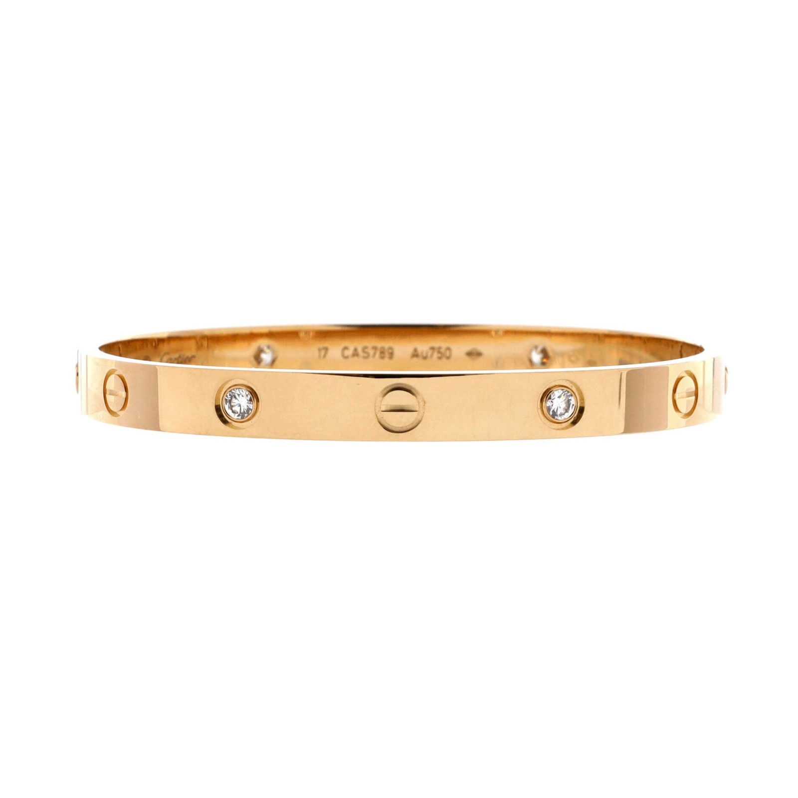 Cartier Love 18K Yellow Gold Bracelet with 4 Diamonds-image