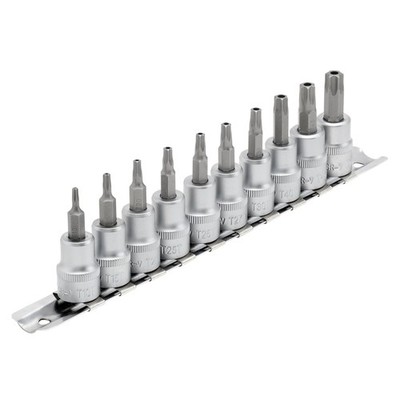 Draper Torx Star Security Socket Bit Set 3/8'' Sq Dr 48mm 10 Piece 16332
