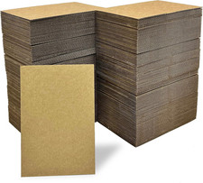 200 Pack 4X6 Inch Kraft Corrugated Cardboard Sheets - Premium Bulk Flat for T-Sh