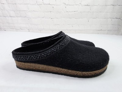 Stegmann Original 108 Black Merino Wool Clogs Cork Latex Sole Women's Size 10