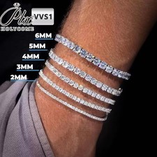 3mm 4mm 5mm D Color Moissanite Tennis Bracelet 925 Sterling Silver Pass Tester