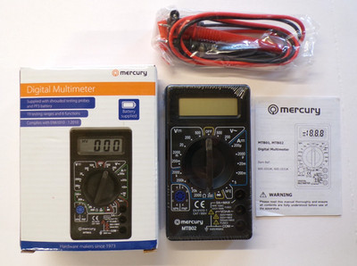 Mercury Digital Multimeter mit 6 Funktionen - 19 Prüfbereiche - mit Batterie