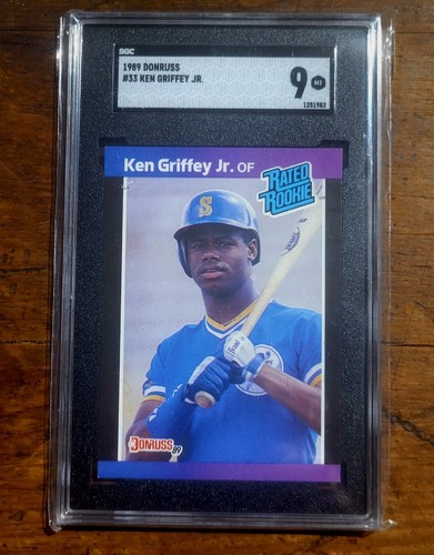1989 DONRUSS #33 KEN GRIFFEY JR. RATED ROOKIE CARD RC SGC 9 MINT