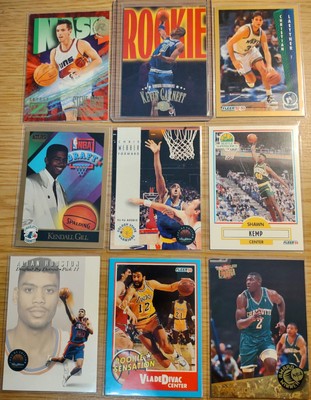(9) Rookie Cards Kevin Garnett Steve Nash Chris Webber Shawn Kemp L. Johnson RC