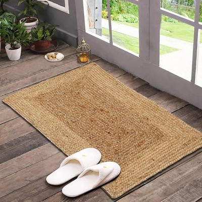 Jute Cotton Rag Rug 2X3' | Hand Woven Rug | Living Room Rugs | Kitchen Rugs | Ju