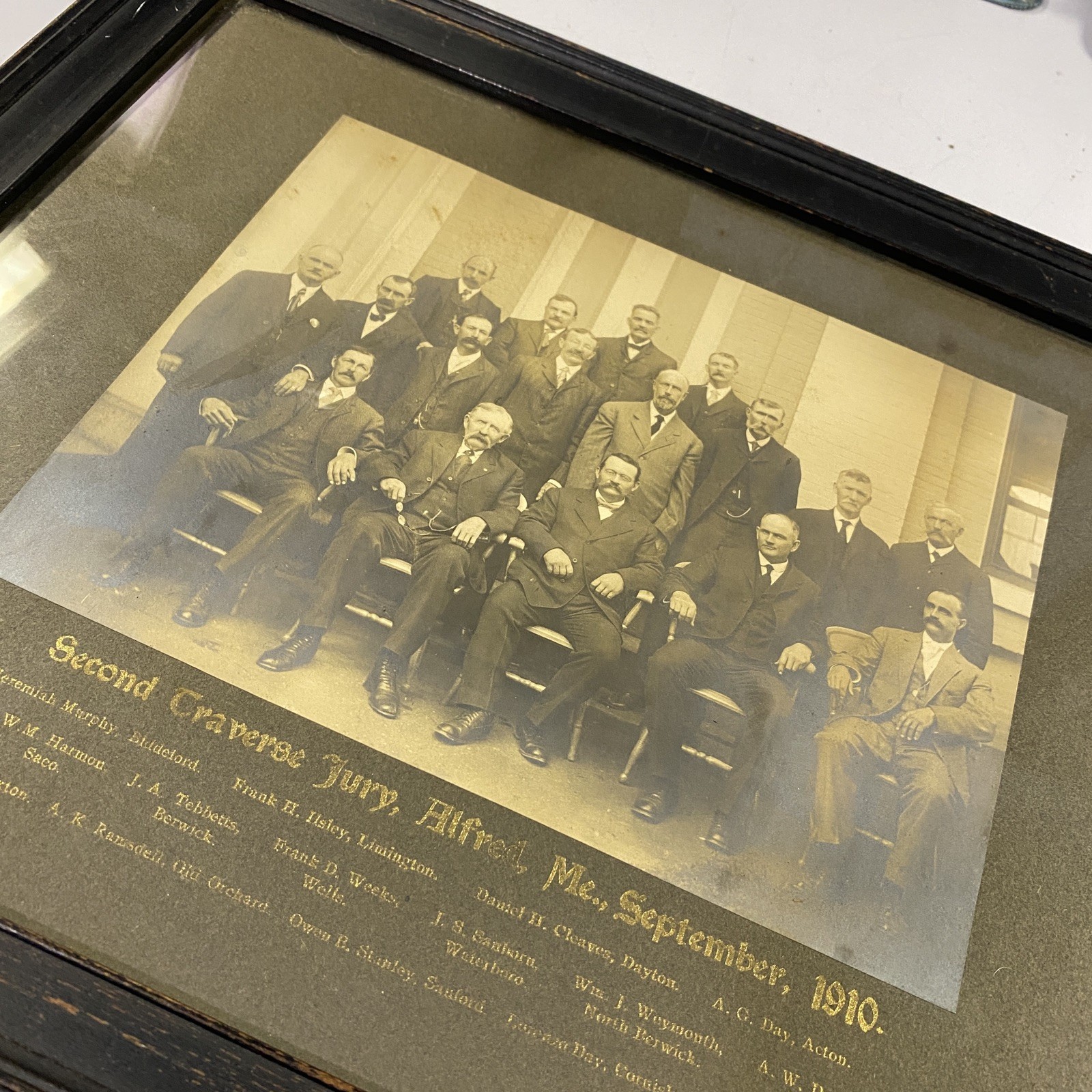 Second Traverse Jury, 1910 Alfred Maine Antique photo in frame 