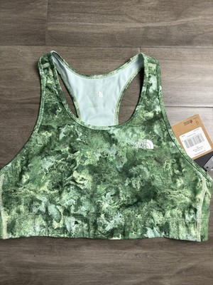 NWT THE NORTH FACE Women's Elevation Bra, Flash Dry Green Floral 2xl