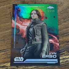 Jyn Erso 2024 Topps Chrome Star Wars GREEN 12/99 Refractor Card 119