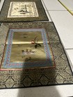 Lots Of 7 Medium Vintage Chinese Silk Embroidery Four Season And Bird Park — photo 10