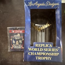 Los Angeles Dodgers 2024 World Series Champions Replica Trophy & Lapel Pin, MLB
