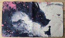 Play Mat for MTG and Other Games Awesome Dragon and Girl Design