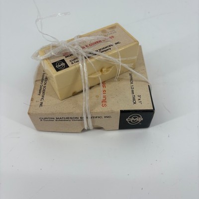 Vintage Microscope Slides with Cover Glass New in Box 3'' x 1'' 1.2 mm Thick