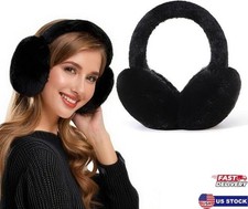 Ear Muffs for Winter Women, Foldable Fuzzy Earmuffs Faux Fur Warm Ear Warmers Co