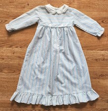 Vintage Alexis 24 Months Blue-Pink, Yellow Rose Buds Long Sleeve Prairie Dress