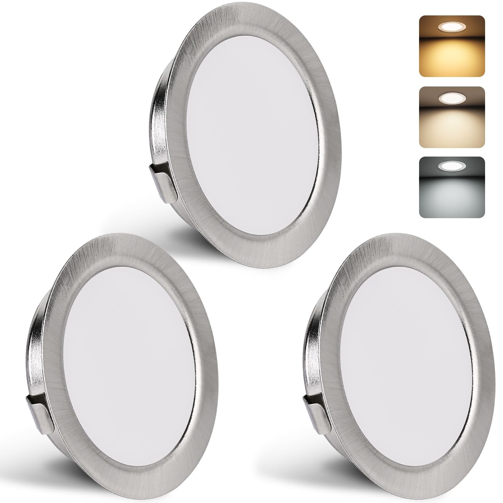 Spot LED encastrable 230V lot de 3 plafonniers orientables blancs pour salon