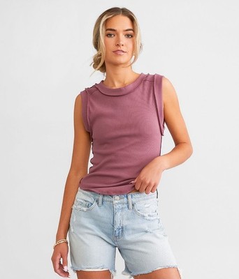 Free People X We the Free Kate Ribbed Tank Top Wild Ginger Purple Size XS New