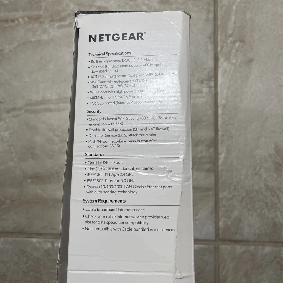 NETGEAR AC1750 WiFi Cable Modem Router Built-In DOCSIS 3.0-Model C6300 - Image 2 of 4