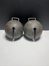 Antique Sleigh Bells , Set Of 2 . Heavy And Original.