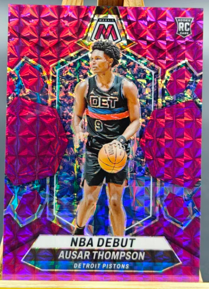 Ausar Thompson 2023-24 Panini Mosaic /99 Purple RC Pistons #262