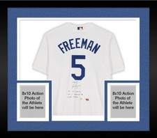 Framed Freddie Freeman Dodgers Signed 2025 WS Champs Nike Jersey w/Inscs - LE 25