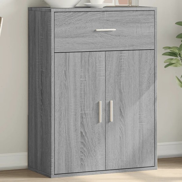Hohes Schmales Sideboard Grau Eiche Sonoma 60X30X84 Cm Holzwerkstoff-image