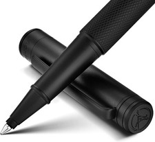 Matte Black Forest Rollerball Pen, Luxury Pen with Schmidt Black Ink Refill, Fan