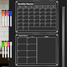 Acrylic Dry Erase Magnetic Calendar for Fridge, Magnetic Calendar for Refrigerat