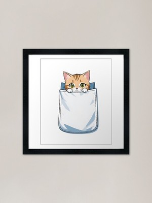 Kawaii Katze in meiner Tasche für Katzen Lo gerahmtes Wandbild Poster Leinwanddruck Bild
