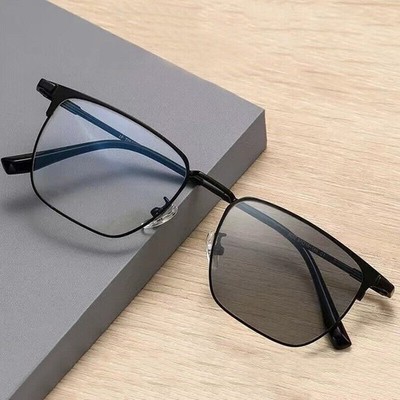 Unisex Square Progressive Multifocal Photochromic Anti Blue Ray Reading glasses