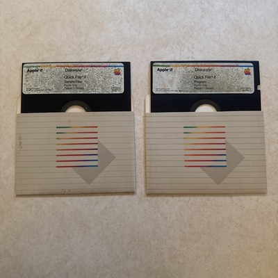 Vintage Original Apple II Diskware quick file II Sample Program & sample files