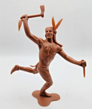 Vintage 1960s Marx 6" Indian Warrior Running Weapons Ready. Fully Intact. f23