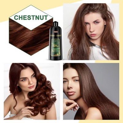 Permanent Hair Dye Shampoo Instant 3 In 1 Herbal Nourishing Darkening Coloring