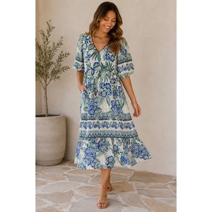 fig and flower maxi dress Anthropologie Fig And Flower Floral Sheer Maxi Dress Boho Size PL