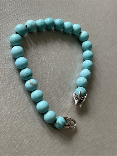 Bracelet griffe perles spirituelles hématite 8 mm argent sterling David Yurman 8,5" - Photo 10/10