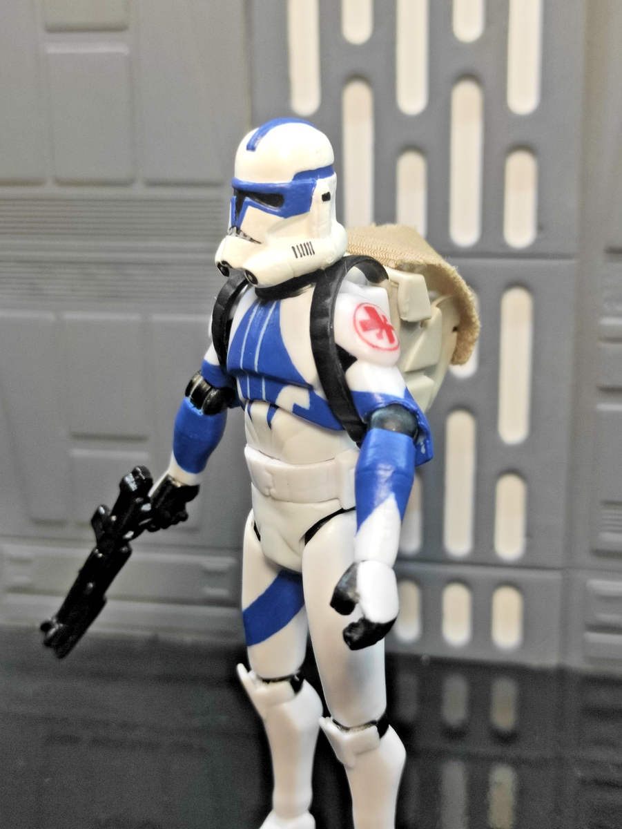 Star Wars Clone Wars custom 3.75 Kix 501st clone trooper phase 2
