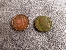 1672 Charles II &1825 George IIII One Farthing Coins