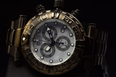 Invicta Mens Subaqua Noma I SWISS MADE L.E. 1581/1700 Chrono MOP Black Watch NOS