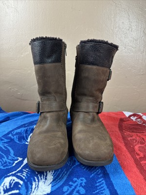 Ugg Boots 1007746 Womens Sz 8 Brown Oregon Stout Waterproof Moto Buckle Detail