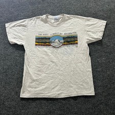 Hanes T-Shirt Mens Size L Grey Mt Washington Souvenir Vintage Made in USA 1985