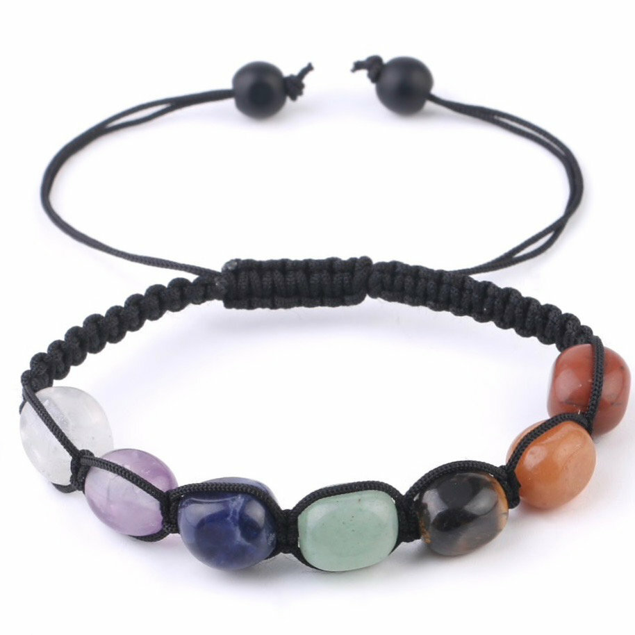 Bracelet perles naturelles 7 chakra mixte parfait pour la méditation et le yoga