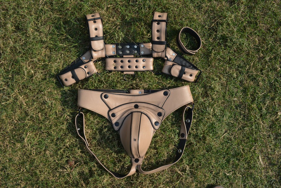 Men Bulldog Harness Leather Harness Adjustable Buckle Body Chest ...