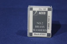 ACCO NO. 2 Brass Washers #71511 - Box of 100 - New