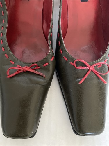 Proxy Women’s Black & Red Slip On Pumps Shoes 8.5 Bow - Picture 10 of 10