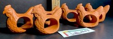 6 Ceramic Rooster NAPKIN RINGS Chicken Terracotta Bisque